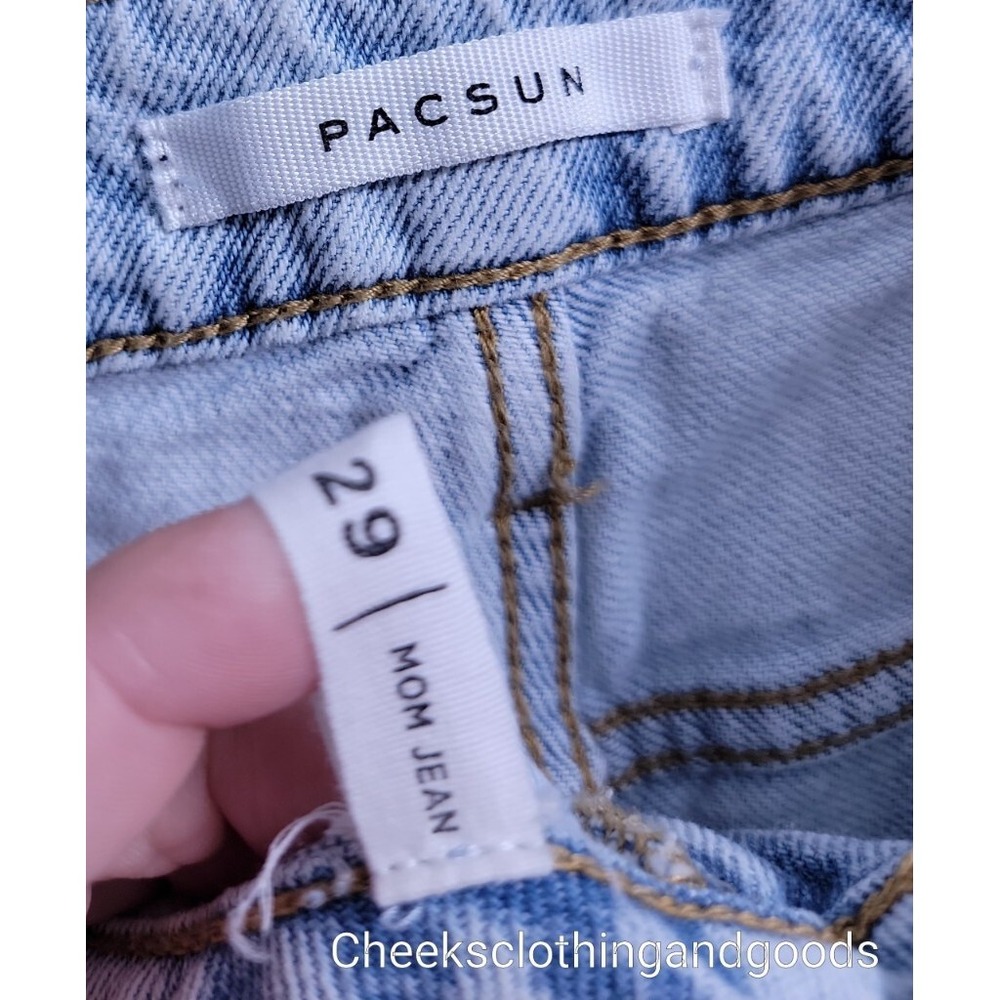Pacsun Mom Jean Distressed Light Wash Jeans Women's size 29 - Picture 9 of 12